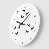 Bird Art Flying Puffins Große Wanduhr (Winkel)
