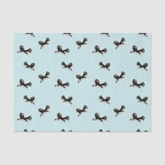 Bird Art Flying Puffins Seidenpapier (Vorderseite)