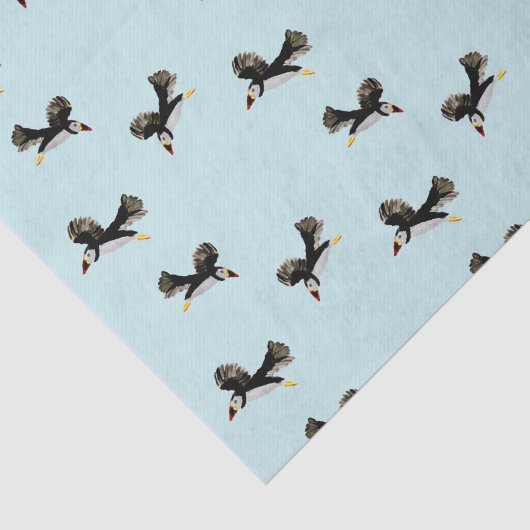 Bird Art Flying Puffins Seidenpapier (Ausschnitt)
