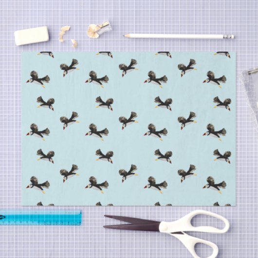 Bird Art Flying Puffins Seidenpapier (Handwerk)