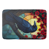 BIrd Art gestanzte Glass Crows, Ravens Badematte (Vorderseite)