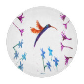 Bird Art Hummingbird Blume Schneidebrett (Vorderseite)