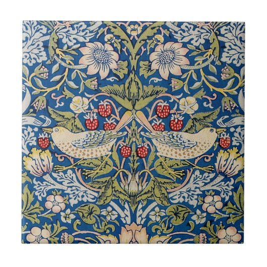 Bird Art Nouveau Design Fliese (Vorderseite)