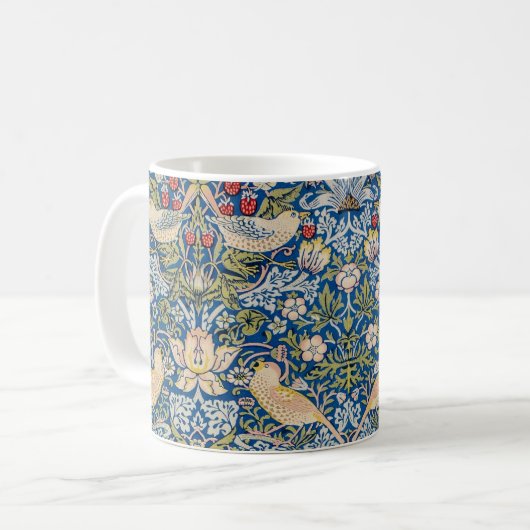 Bird Art Nouveau Design Kaffeetasse (Vorderseite Links)