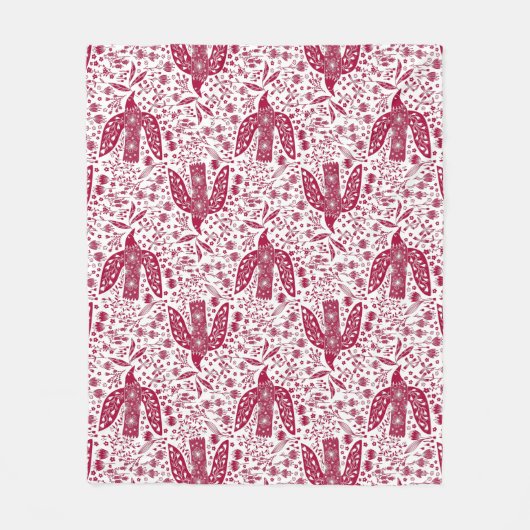 Bird Art Red Fleecedecke (Vorderseite)