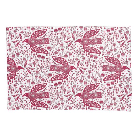 Bird Art Red Kissenbezug (Vorderseite-Links)