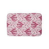 Bird Art Red White Badematte (Vorderseite)