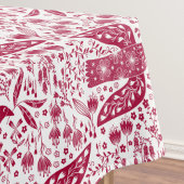 Bird Art Red White Tischdecke