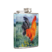 Bird Art Rooster Chicken Flachmann (Rechts)