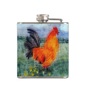 Bird Art Rooster Chicken Flachmann (Rückseite)