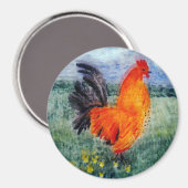 Bird Art Rooster Chicken Magnet (Vorderseite/Rückseite)