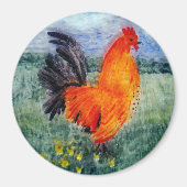 Bird Art Rooster Chicken Magnet (Vorne)