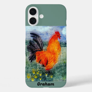 Bird Art Rooster Hähnchen Personalisiert iPhone 16 Plus Hülle