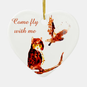 Bird Art Tawny Owls Custom Keramik Ornament