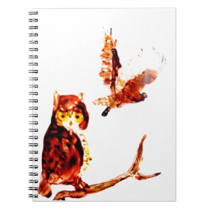Bird Art Tawny Owls Notizblock