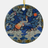Bird Artwork Crested Chinese Stickerei Kunstwerk Keramik Ornament (Vorne)
