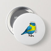 Bird as Bride with Wreath of Blume Button (Vorne & Hinten)