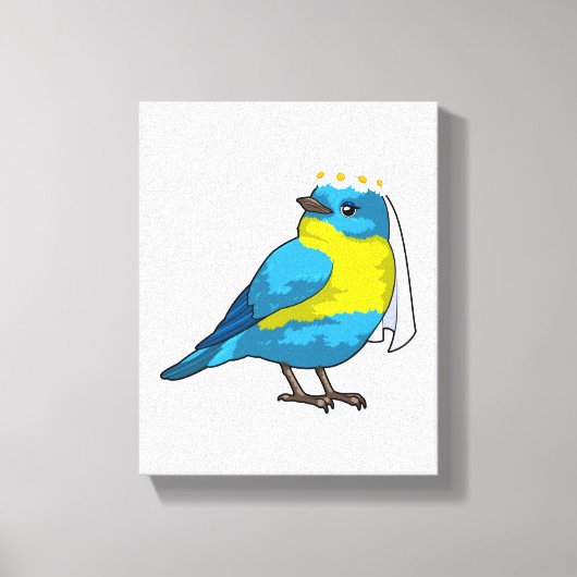 Bird as Bride with Wreath of Blume Leinwanddruck (Vorderseite)