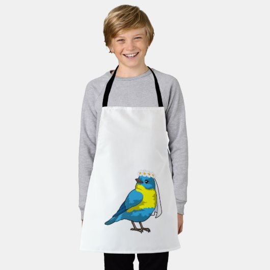 Bird as Bride with Wreath of Blume Schürze (Getragen)