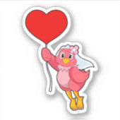 Bird as Bridge mit Veil & Heart Balloon Aufkleber (Vorderseite)