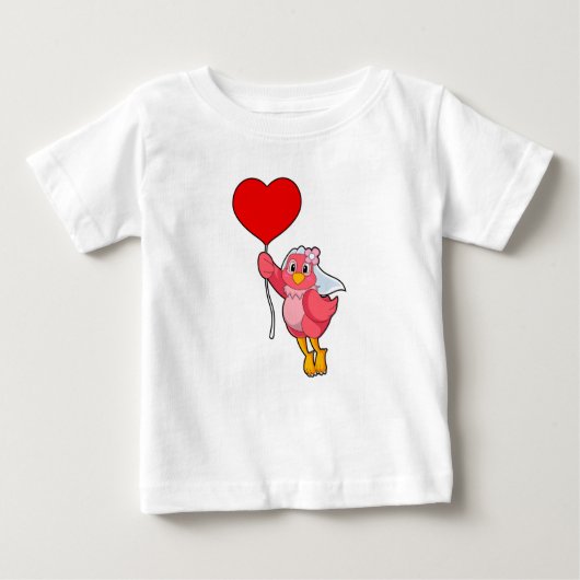 Bird as Bridge mit Veil & Heart Balloon Baby T-shirt (Vorderseite)