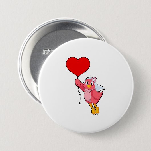 Bird as Bridge mit Veil & Heart Balloon Button (Vorne & Hinten)