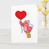 Bird as Bridge mit Veil & Heart Balloon Karte (Gelbe Blume)