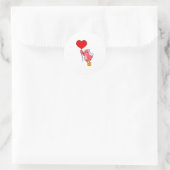 Bird as Bridge mit Veil & Heart Balloon Runder Aufkleber (Tasche)