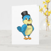 Bird as Groom with Ribbon Karte (Gelbe Blume)