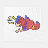 Bird at Volleyball Sports Fleecedecke (Vorderseite (Horizontal))
