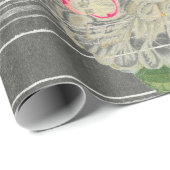 BIRD AUF BRANCH MIT VOLLSTÄNDIGEM MONDWAGENpapier Geschenkpapier (Rolleneckpunkt)