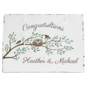 Bird Baby Shower Spring Große Geschenktüte (Vorderseite)