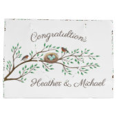 Bird Baby Shower Spring Große Geschenktüte (Rückseite)