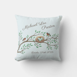 Bird Baby Shower Spring Kissen