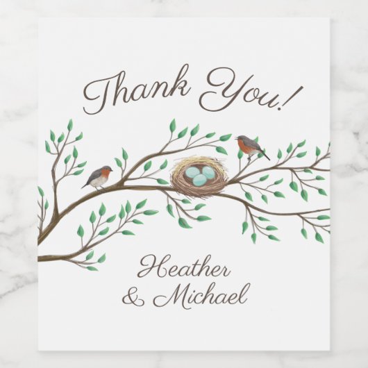 Bird Baby Shower Spring Weinetikett (Einzelnes Label)