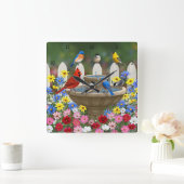 Bird Bath Quadratische Wanduhr (Zuhause)
