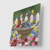 Bird Bath Quadratische Wanduhr (Winkel)