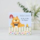 Bird begrüßt Katze auf der neuen Zuhause in der Na Karte (Stehend Vorderseite)