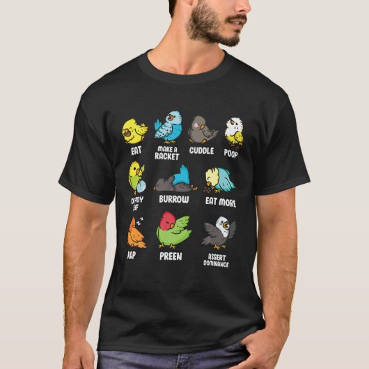 Bird Bird Watching Zookeeper Vogelbeobachter Budgi T-Shirt (Vorderseite)