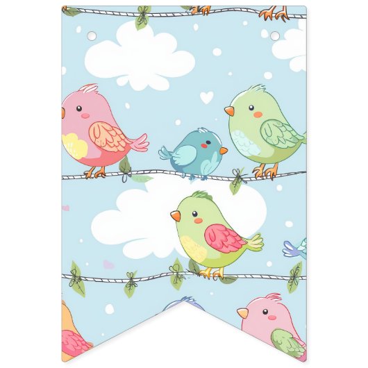 Bird Birthday-Nummer Wimpelkette (Erste Fahne)