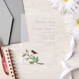 Bird Birthday Pergament Einladungen