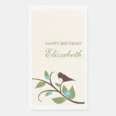 Bird Birthday Serviette (Vorderseite)