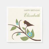 Bird Birthday Serviette (Vorderseite)