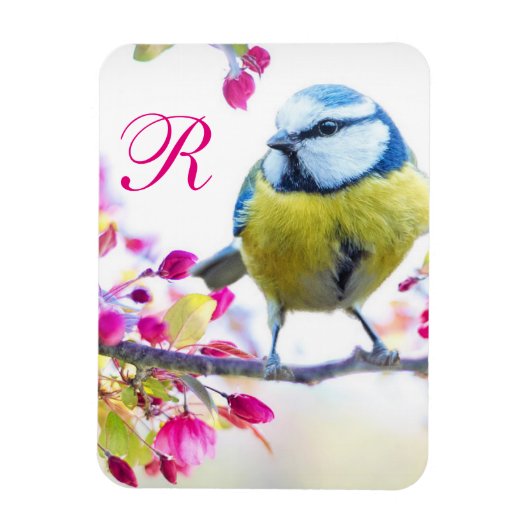 Bird & Bloom Monogram Magnet (Vertikal)