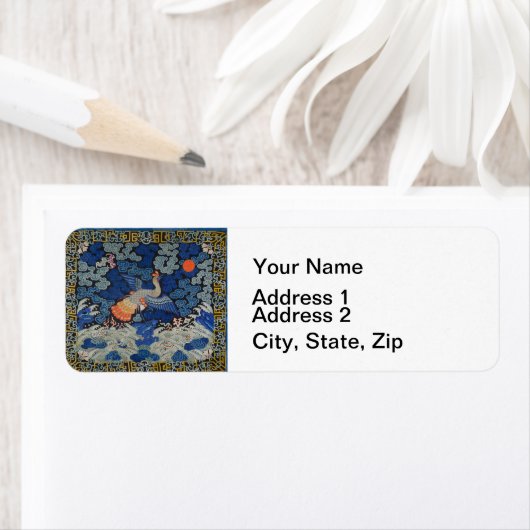 Bird Blue Chinesisch Stickerei Vintag (Insitu)