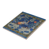 Bird Blue Chinesisch Stickerei Vintag Fliese (Seite)