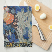 Bird Blue Chinesisch Stickerei Vintag Geschirrtuch (Viertel Falte)