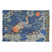 Bird Blue Chinesisch Stickerei Vintag Kissenbezug (Rückseite)