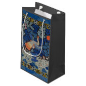 Bird Blue Chinesisch Stickerei Vintag Kleine Geschenktüte (Rückseite Schrägansicht)