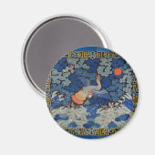 Bird Blue Chinesisch Stickerei Vintag Magnet (Vorderseite/Rückseite)